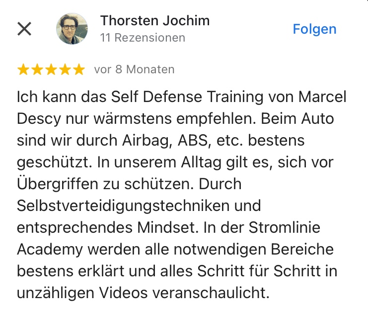 Bewertung-Google-Strongline Academy - Marcel Descy