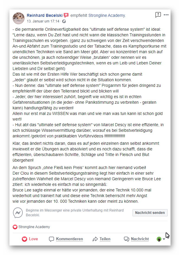 Bewertung Online Programm
