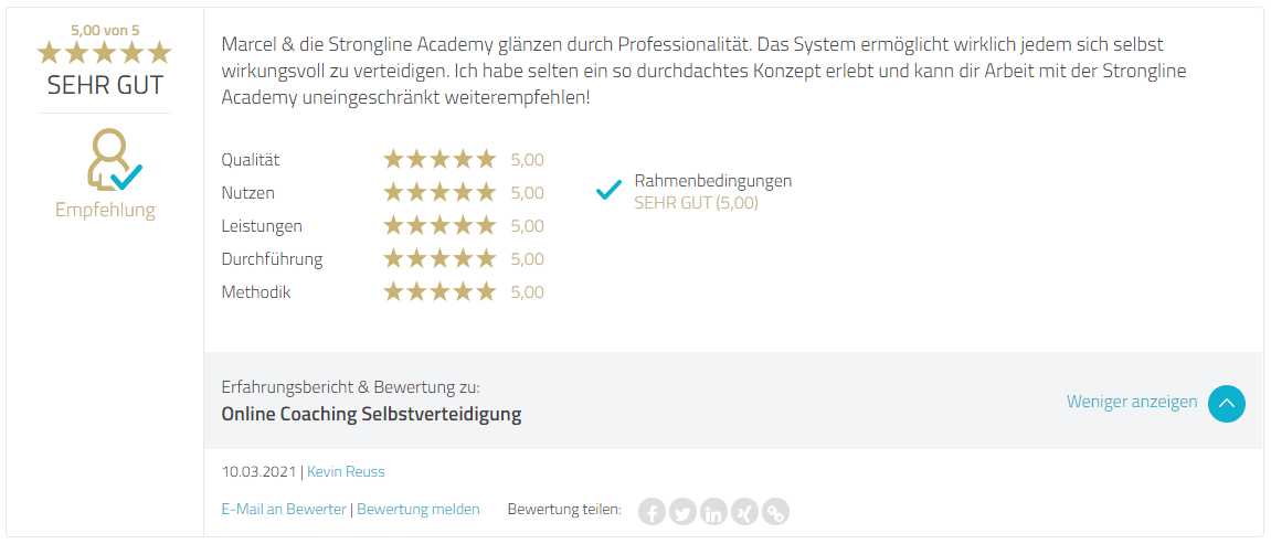 Bewertung Marcel Descy Bewertung Marcel descy Selbstverteidigung