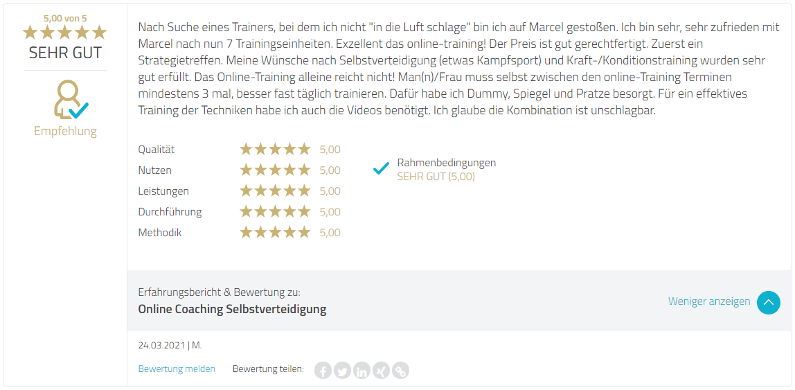 Bewertung Marcel Descy Selbstverteidigung Bewertung Marcel Descy Selbstverteidigung