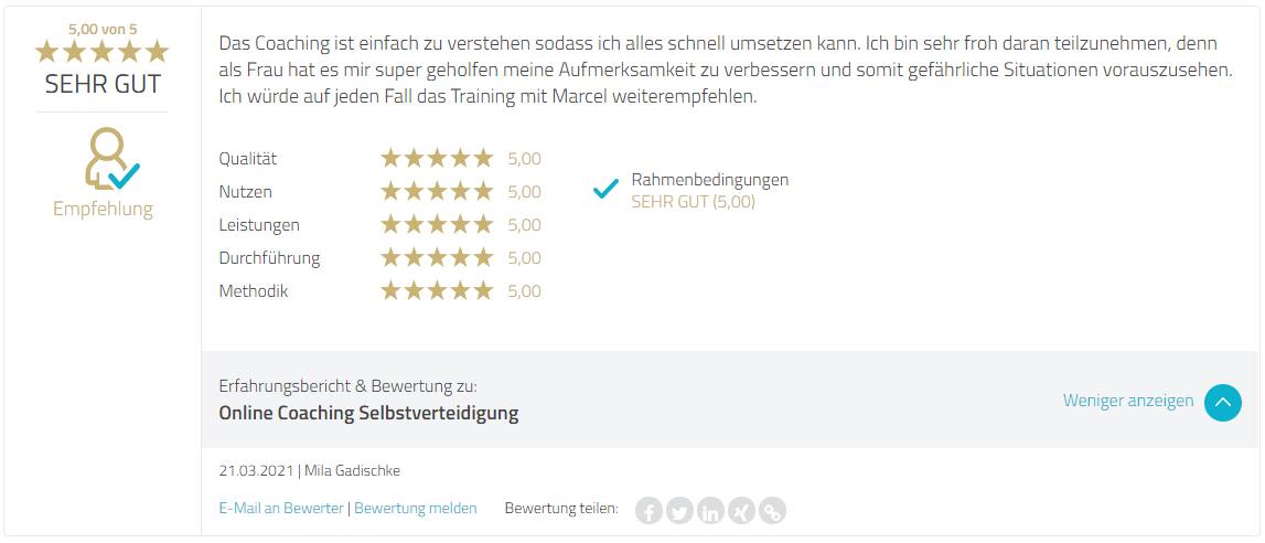 Bewertung Marcel Descy Bewertung Marcel Descy Selbstverteidigung