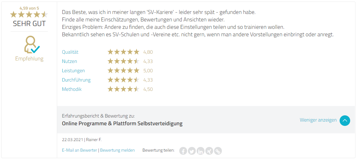 Bewertung Marcel Descy Selbstverteidigung Bewertung Marcel Descy Selbstverteidigung