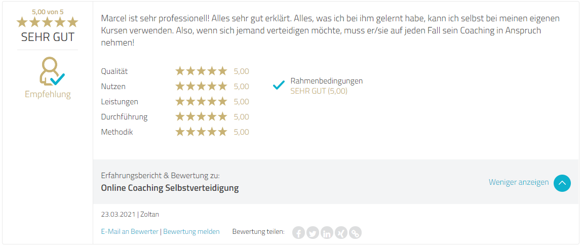Bewertung Marcel Descy Selbstverteidigung Bewertung Marcel Descy Selbstverteidigung