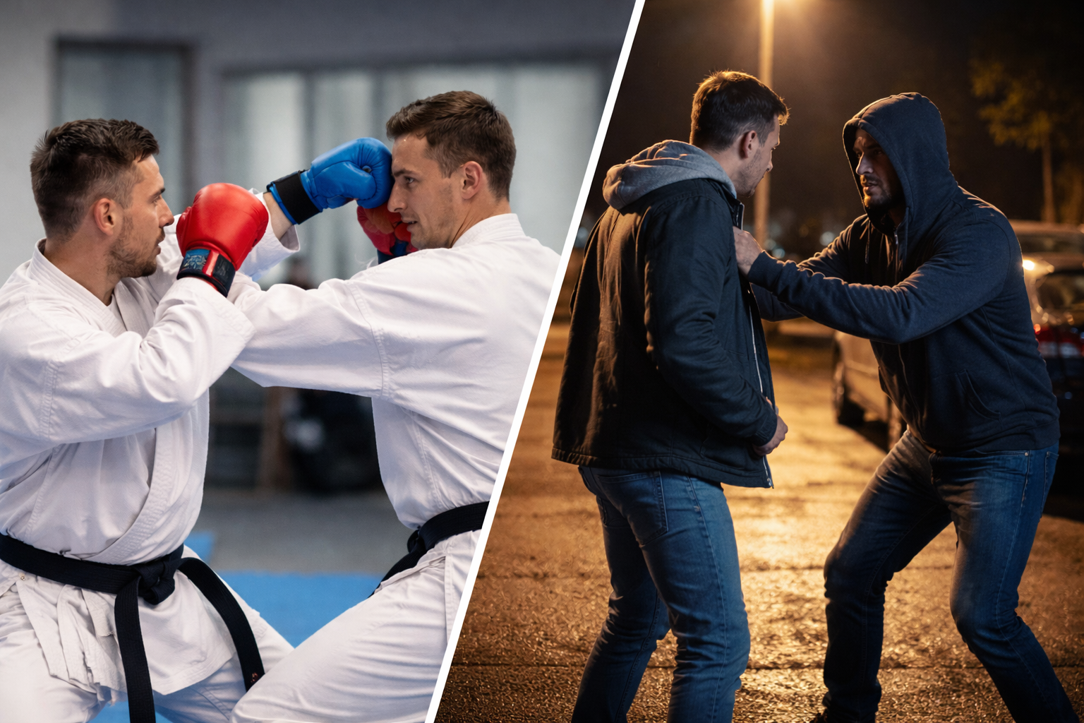 Unterschied zwischen Kampfsport und realistischer Selbstverteidigung